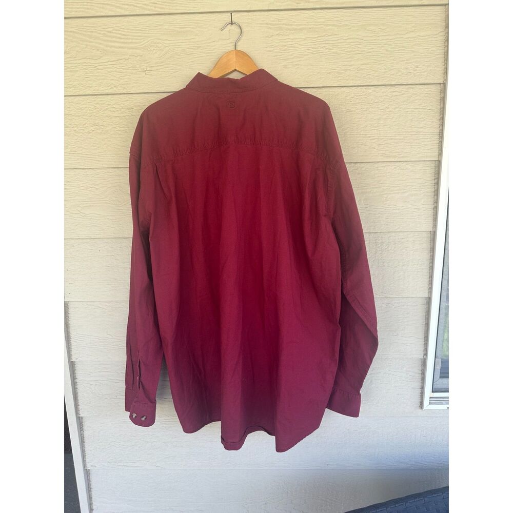Noble Outfitters Canvas Long Sleeve Work Shirt Burgundy Mens 3XL Tall